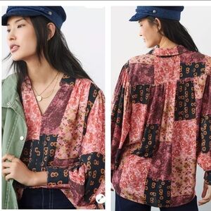 Anthropologie Porridge Ivonne Patchwork Blouse